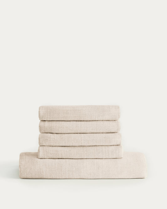 Housse pour canapé Anarela 3 places en lin beige