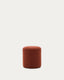 Repose-pieds déhoussable Kaeli en bouclette terracotta Ø 43 cm