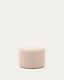 Repose-pieds déhoussable Kaeli en bouclette rose Ø 60 cm