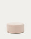 Repose-pieds déhoussable Kaeli en bouclette rose Ø 90 cm