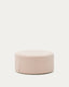 Kaeli footrest with removable cover in pink bouclé Ø 90 cm