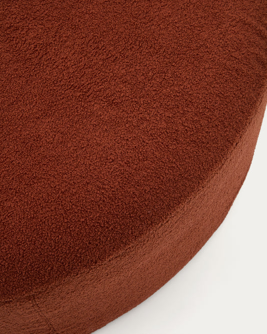 Repose-pieds déhoussable Kaeli en bouclette terracotta Ø 120 cm