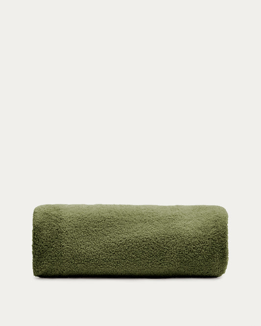 Housse pour repose-pieds Kaeli en bouclette vert Ø 90 cm