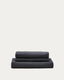 Nora 3-seater sofa cover in anthracite grey linen and cotton