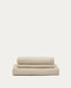 Nora 3-seater sofa cover in taupe linen and cotton