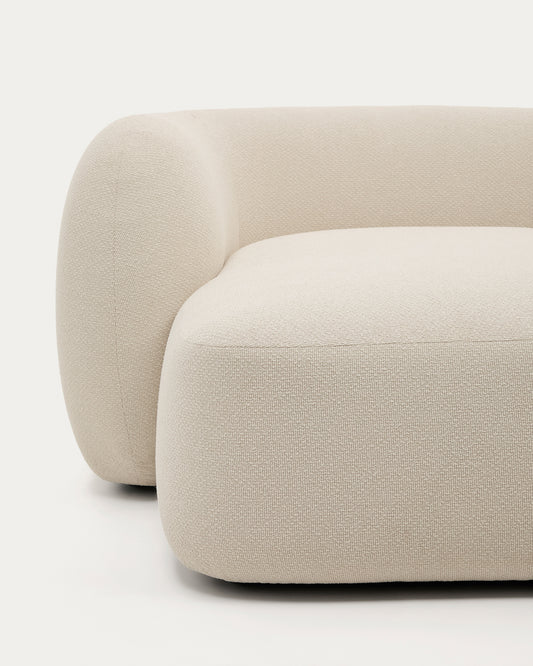 Martina ecru chenille 2-seater modular sofa with right chaise longue 230cm