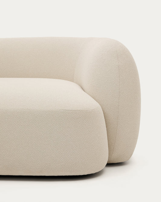 Canapé modulable Martina 3 places en chenille avec méridienne gauche couleur écrue 287 cm