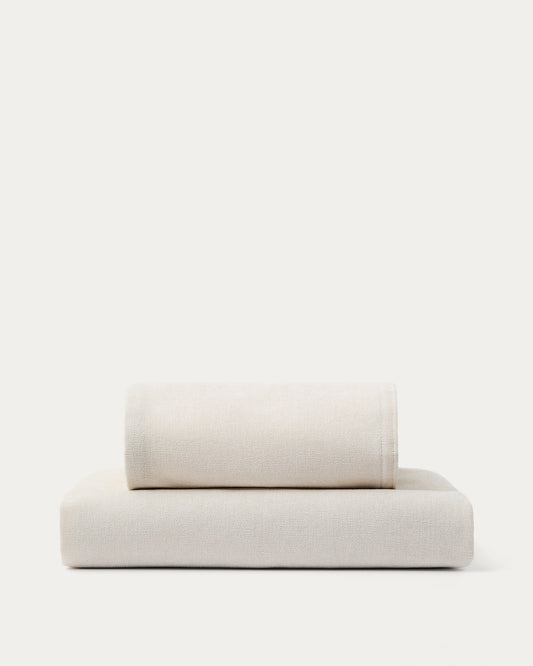 Housse pour module d’angle Alea en chenille écrue