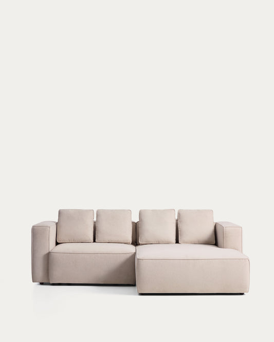 Canapé-lit Marela 3 places avec méridienne droite beige 236 cm FSC Mix Credit