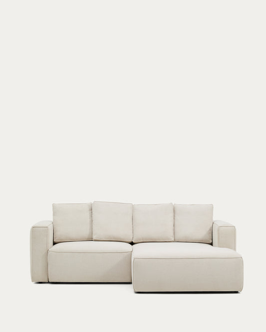 Canapé-lit Marela 3 places avec méridienne droite en chenille beige 236 cm FSC Mix Credit