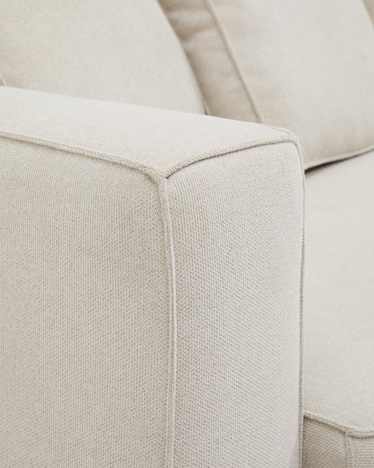 Canapé-lit Marela 3 places avec méridienne droite en chenille beige 276 cm FSC Mix Credit
