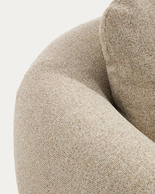 Canapé Vera 4 places avec méridienne droite beige et pieds en frêne  finition naturelle 322 cm FSC Mix Credit