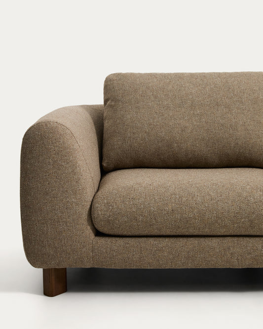 Vera light brown 5-seater corner sofa with walnut-finish solid ash wood legs 330 x 330 cm FSC Mix Credit
