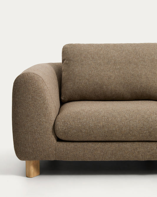 Vera light brown 5-seater corner sofa with natural-finish solid ash wood legs 330 x 330 cm FSC Mix Credit