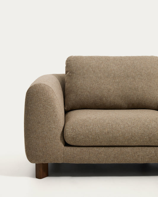 Vera light brown 4-seater sofa with walnut-finish solid ash wood legs 320 cm FSC Mix Credit