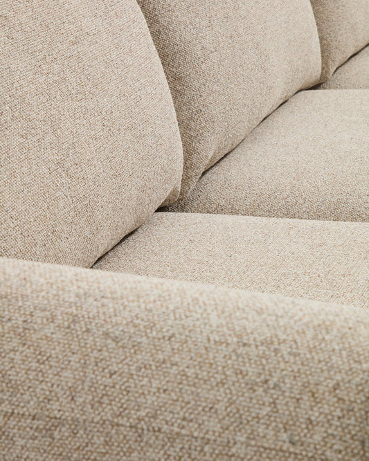 Vera beige 4-seater sofa with natural-finish solid ash wood legs 320 cm FSC Mix Credit