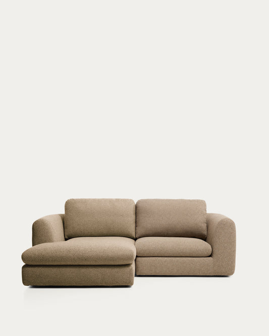 Vera light brown 3-seater sofa with left-hand chaise longue 232 cm FSC Mix Credit