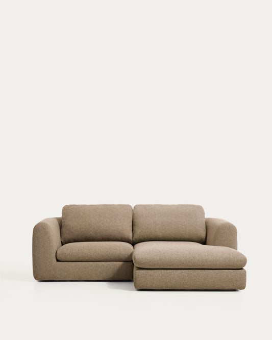 Vera light brown 3-seater sofa and right-hand chaise longue 232 cm FSC Mix Credit