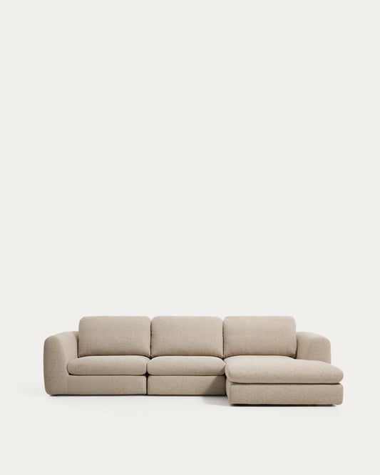 Vera beige 4-seater sofa and right-hand chaise longue 322 cm FSC Mix Credit