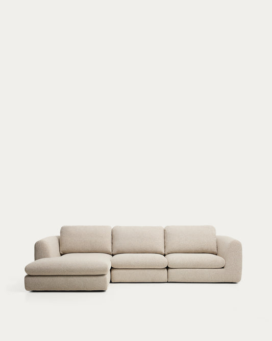 Vera beige 4-seater sofa with left-hand chaise longue 322 cm FSC Mix Credit