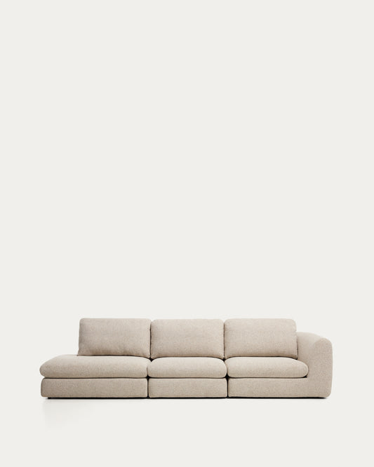 Vera beige 4-seater sofa with left-hand end section 325 cm FSC Mix Credit