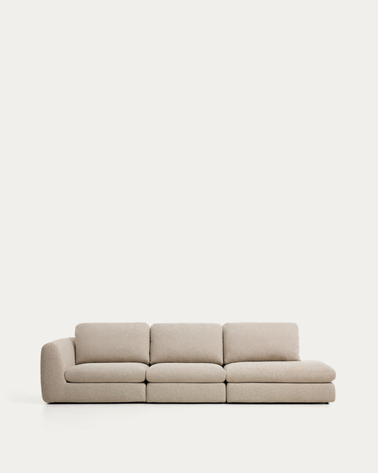 Vera beige 4-seater sofa with right-hand end section 322 cm FSC Mix Credit