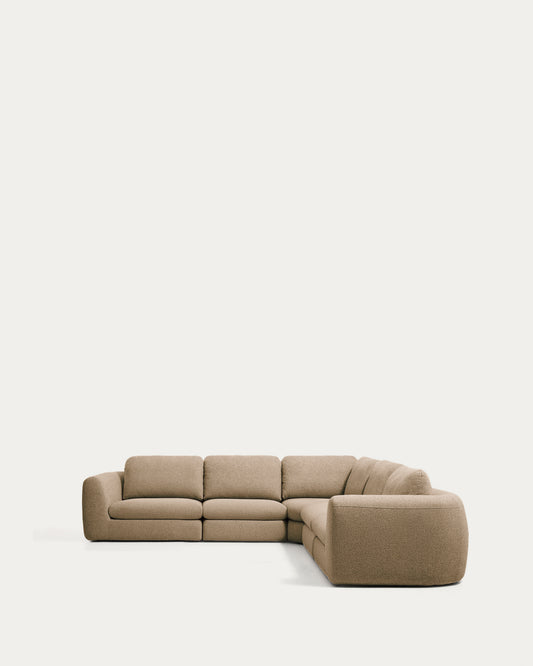 Vera light brown 5-seater corner sofa 330 x 330 cm FSC Mix Credit