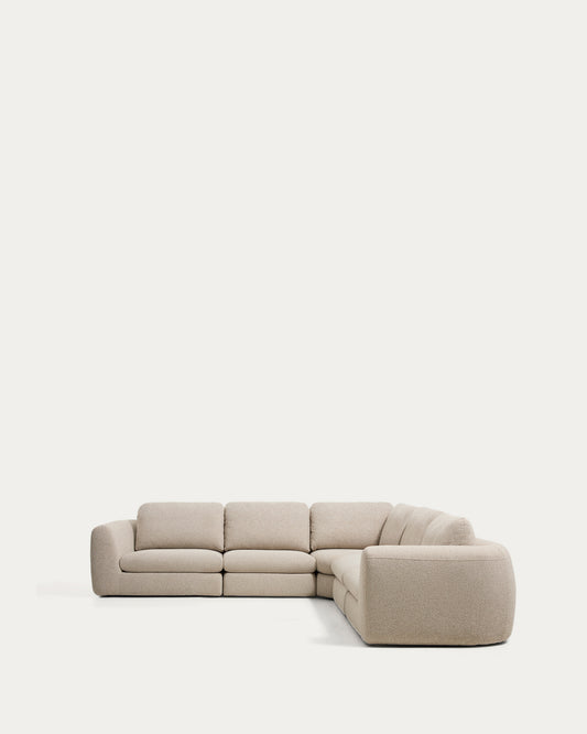 Vera beige 5-seater corner sofa 330 x 330 cm FSC Mix Credit