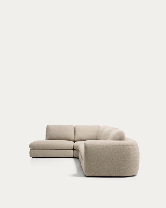 Vera beige 5-seater corner sofa left-hand end section 245 x 330 cm FSC Mix Credit