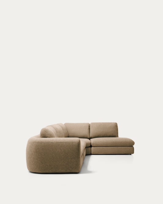 Vera light brown 5-seater corner sofa with right-hand end section 330 x 245 cm FSC Mix Credit