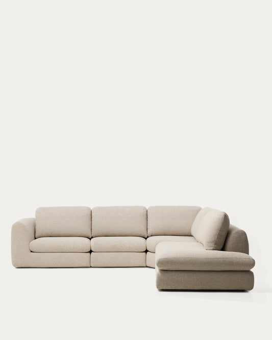 Vera beige 5-seater corner sofa with right-hand end section 330 x 245 cm FSC Mix Credit
