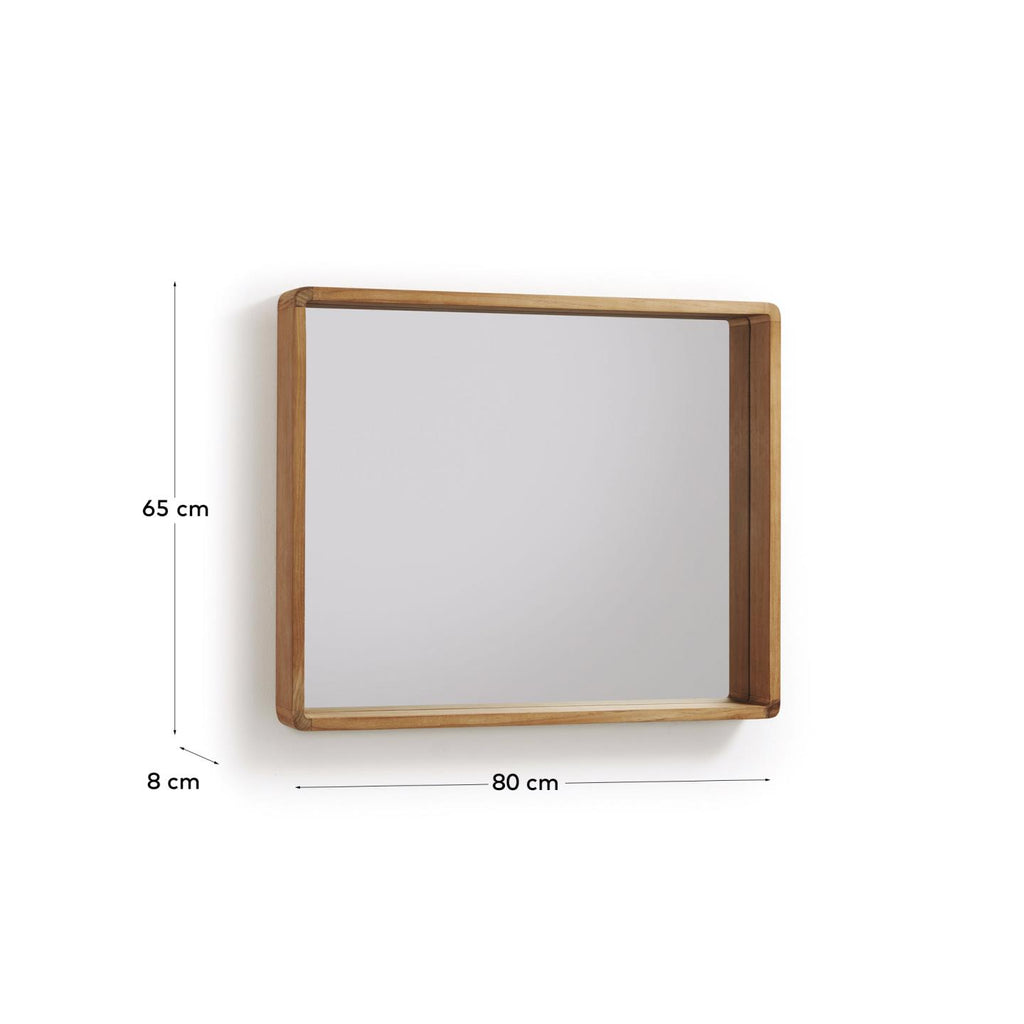 Miroir Kuveni en bois de teck 80 x 65 cm