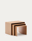 Ensemble Litto de 3 tables gigognes en placage de chêne FSC Mix Credit 60 x 40 / 51 x 36 / 42 x 31 cm
