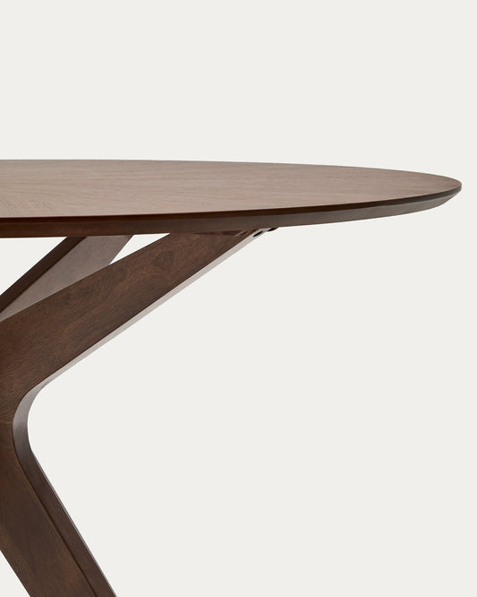 Table Ronde Naanim en placage de noyer Ø 120 cm