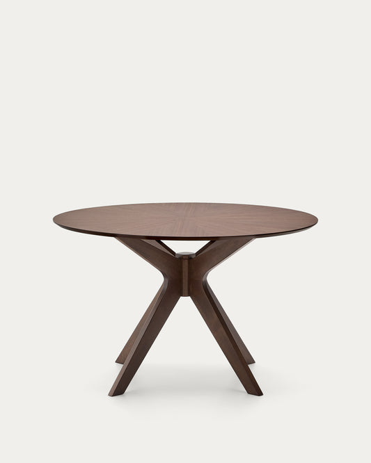 Table Ronde Naanim en placage de noyer Ø 120 cm