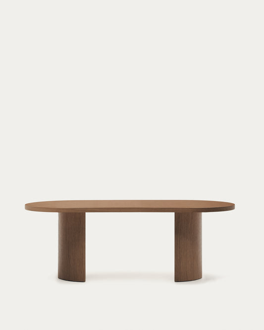 Table Nealy en placage de noyer, finition foncée 200 x 100 cm