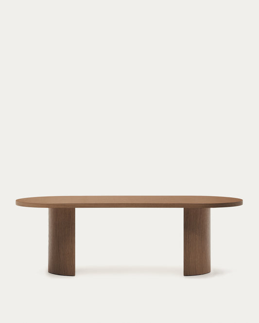 Table Nealy en placage de noyer, finition foncée 240 x 100 cm