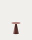 Wilshire side table with frosted tempered glass and matt terracotta painted steel finish Ø35cm
