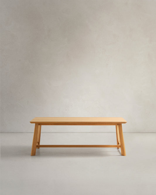 Table Idun en placage et bois de chêne avec finition ton naturel FSC Mix Credit 220 x 100 cm