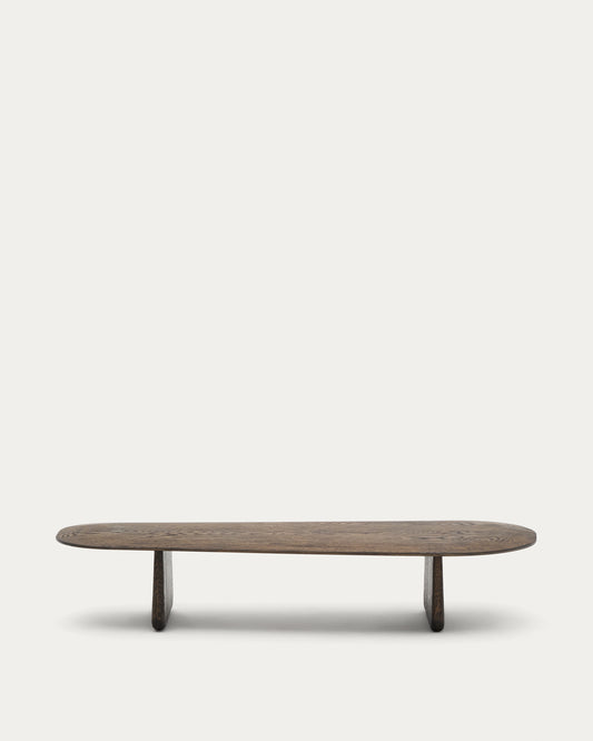 Table basse Pirita en bois de chêne finition foncée 147 x 65 cm FSC 100 %