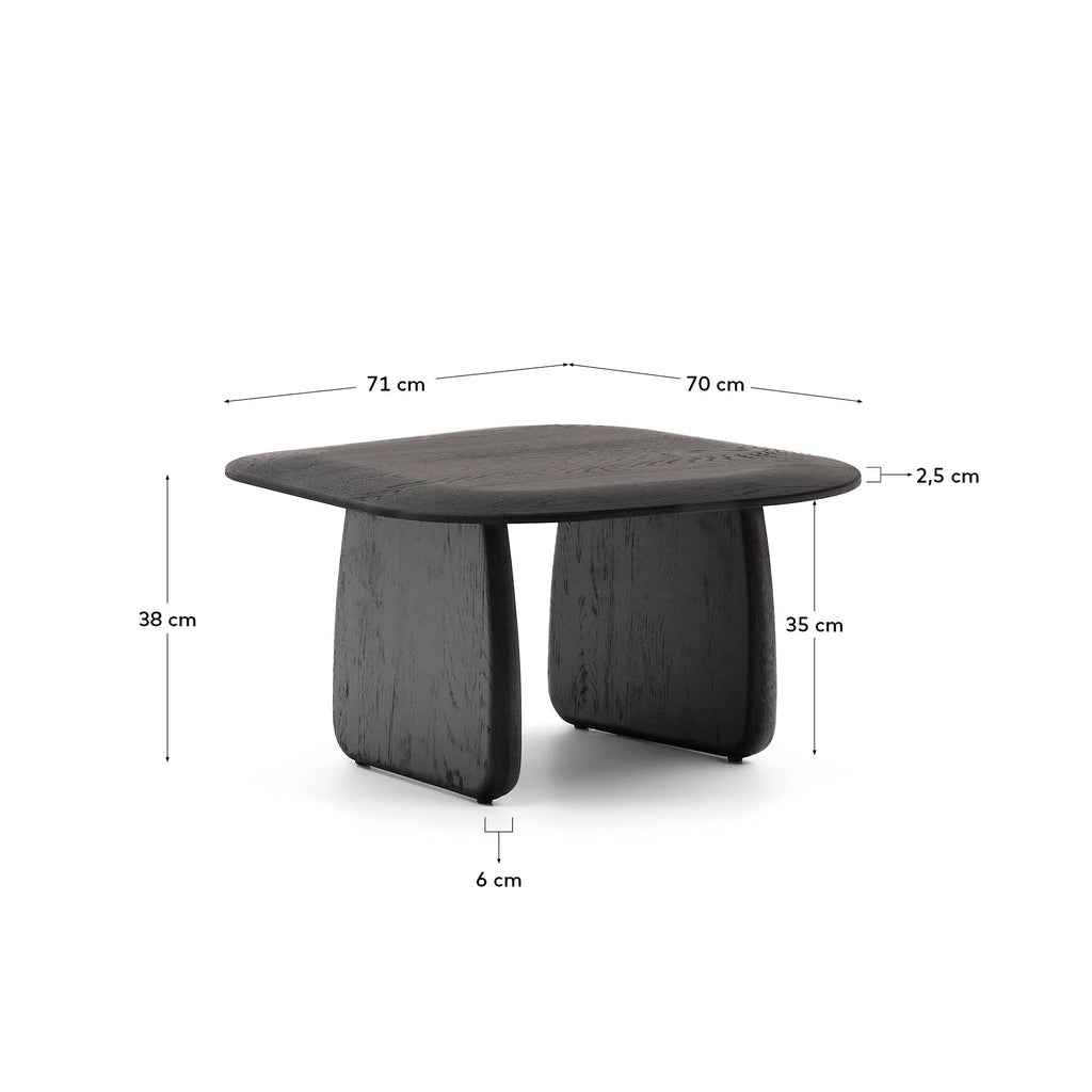 Table auxiliaire Pirita en bois de chêne finition noire 70,6 x 70 cm FSC 100 %