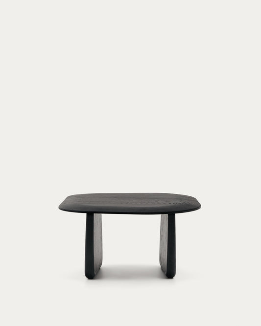 Table auxiliaire Pirita en bois de chêne finition noire 71 x 70 cm FSC 100 %