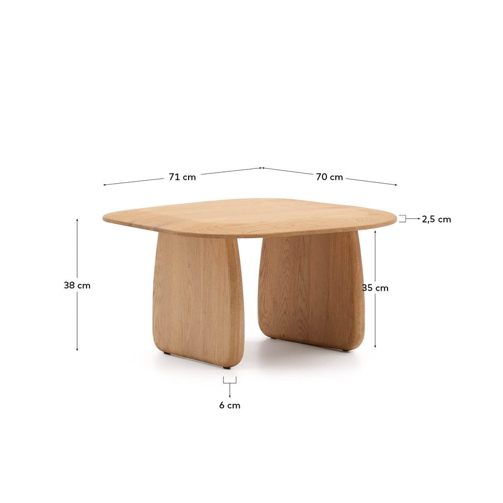 Table auxiliaire Pirita en bois de chêne finition naturelle 70,6 x 70 cm FSC 100 %