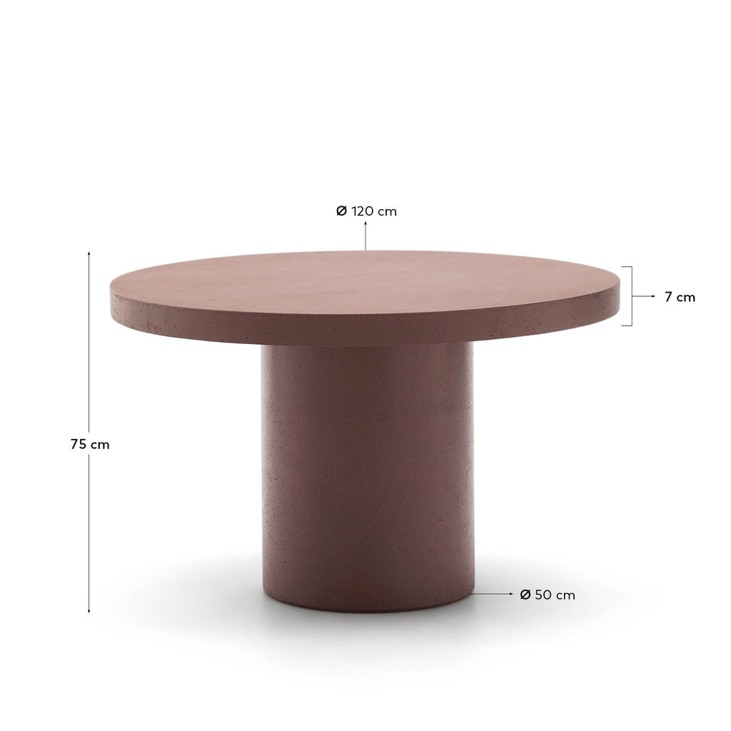 Table ronde Aiguablava en ciment terracota Ø 120 cm
