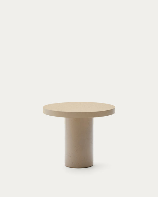 Table ronde Aiguablava en ciment beige Ø 90 cm