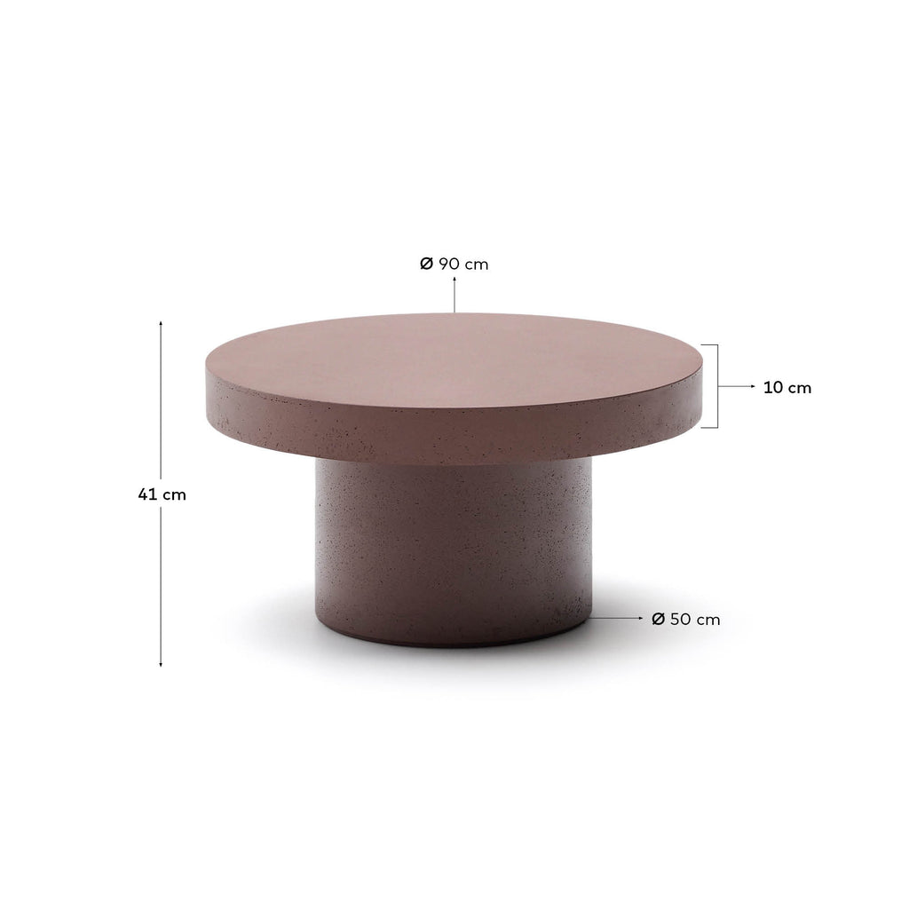 Table basse Aiguablava en ciment terracotta Ø 90 cm