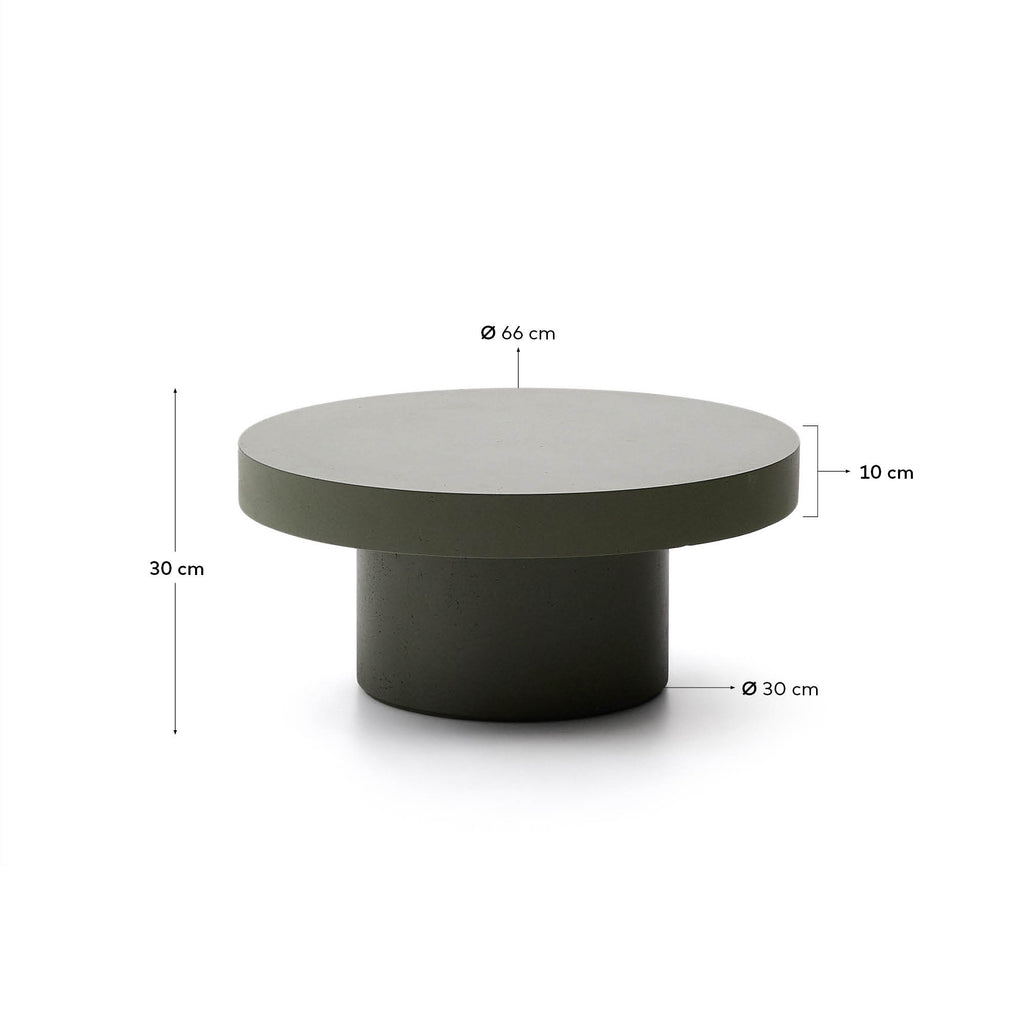 Table basse Aiguablava en ciment vert Ø 66 cm