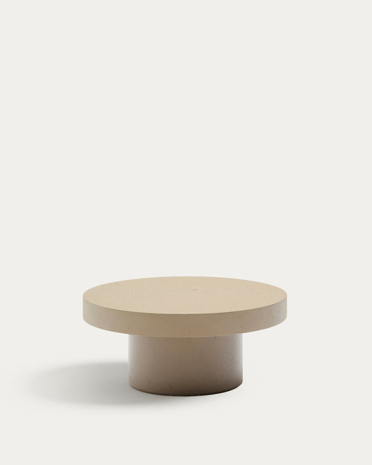 Table basse Aiguablava en ciment beige Ø 66 cm