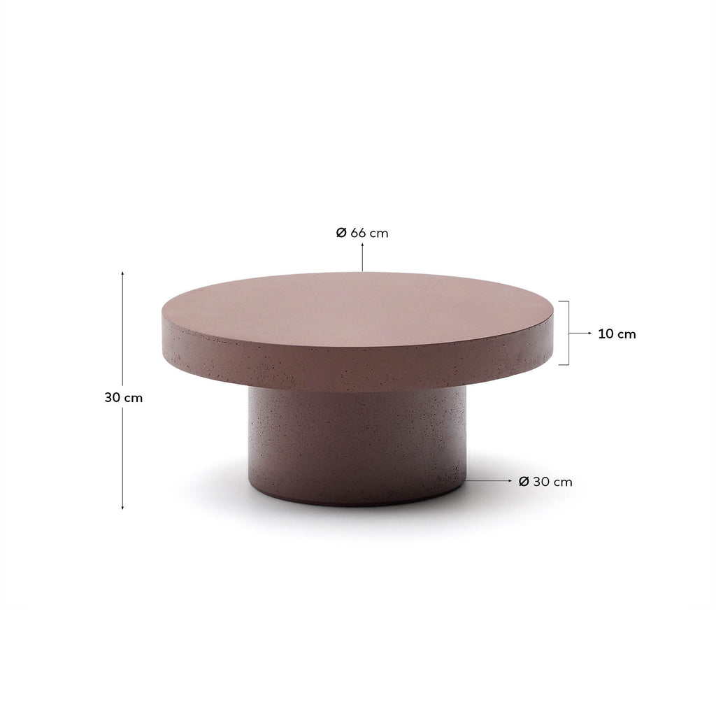 Table basse Aiguablava en ciment terracotta Ø 66 cm