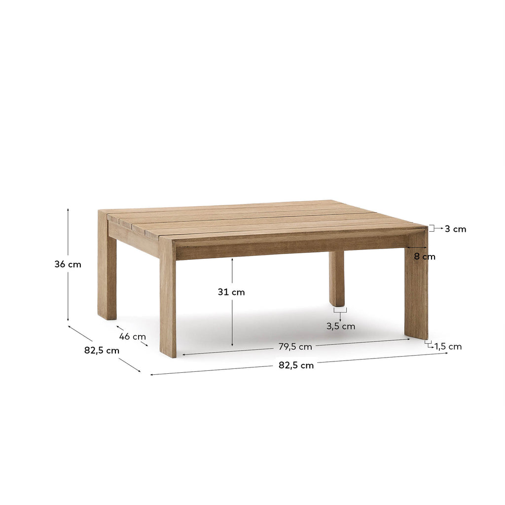 Table basse Ambra en bois d’acacia avec finition claire 82,5 x 82,5 cm FSC 100 %